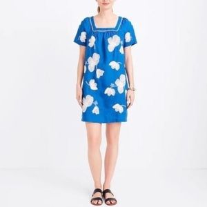 BNWOT J. Crew Blue Embroidered  Floral Dress
